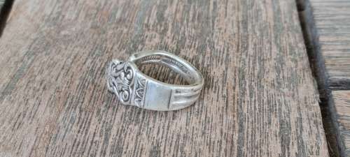Hallmarked Solid Sterling Silver Wrap Spoon Ring. 7.4 g Heavy.