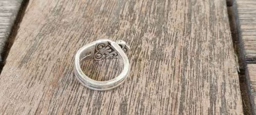 Hallmarked Solid Sterling Silver Wrap Spoon Ring. 7.4 g Heavy.