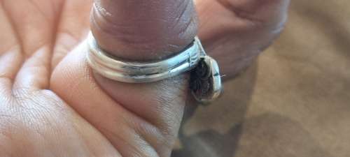 Sterling silver spoon ring , interesting design. 7.4 gram heavy.