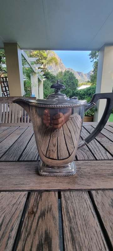 Art Deco Hecworth Silver Plate Coffee Pot Reproduction Old Sheffield