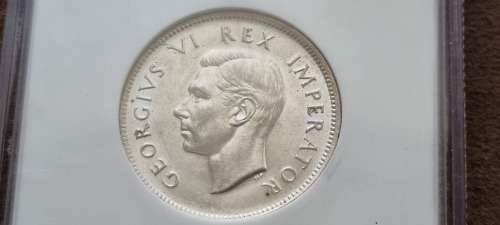 1945 South Africa 2 shillings ( florin ) NGC graded AU 55.
