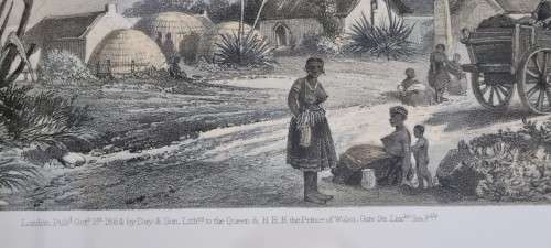 Thomas Bowler . Burns Hill Missionary Station. 1864  ORIGINAL  Victorian COLOUR Stone Lithograph.