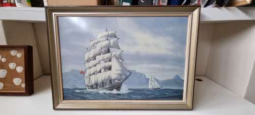 Peter Gerd Bilas . Sailing Ship in Table Bay. HAND SIGNED NUMBERED LIMITED EDITION PRINT. 122/200