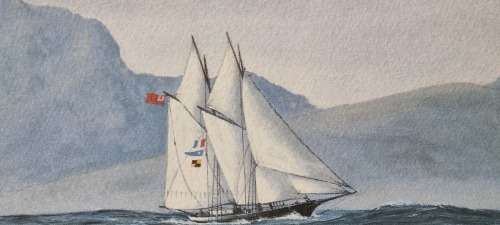 Peter Gerd Bilas . Sailing Ship in Table Bay. HAND SIGNED NUMBERED LIMITED EDITION PRINT. 122/200
