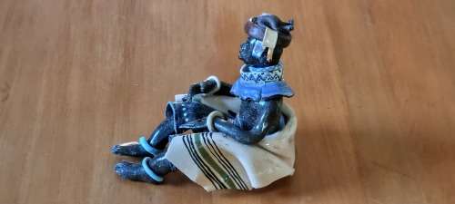 Original unique ceramic figurine. Xhosa Youth by Elizabeth Rowland. With detailed description.