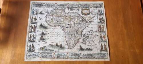 Africae nova Tabula. First State (c.1606) with contemporary hand colour.  Africa Map, 1606 original