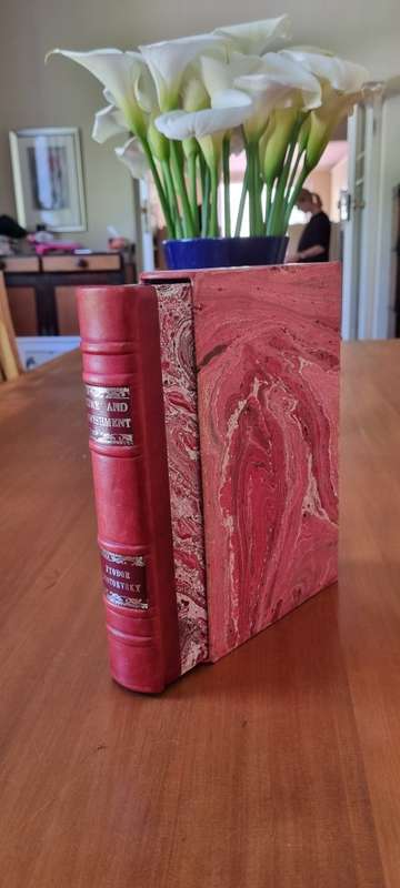 Dostoevsky. Crime and Punishment. De Luxe Red Leather Binding with Marbled Boards, Matching Slipcase