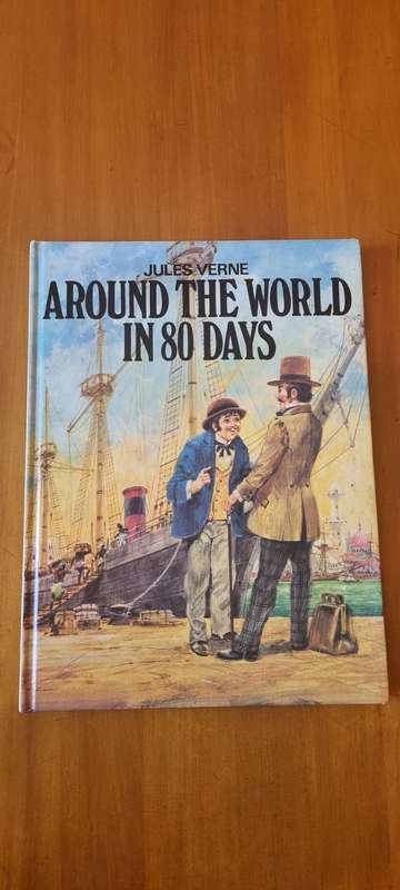 Around the World in Eighty Days Verne, Jules . Illustrated by Gianni Demo. RARE LARGE FORMAT BOOK.