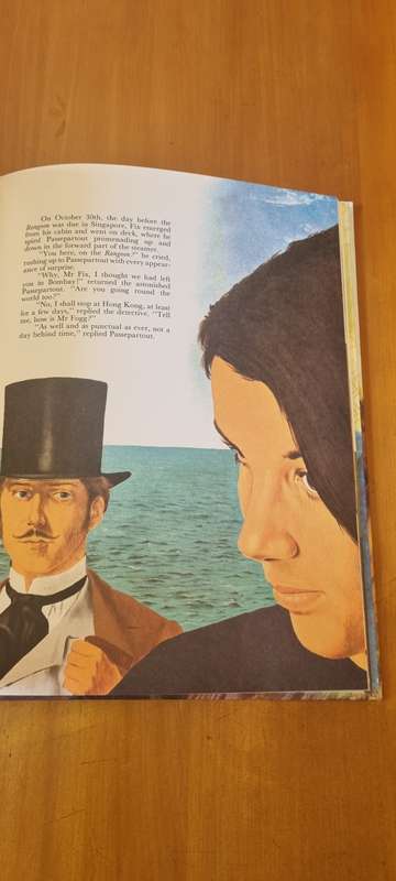 Around the World in Eighty Days Verne, Jules . Illustrated by Gianni Demo. RARE LARGE FORMAT BOOK.