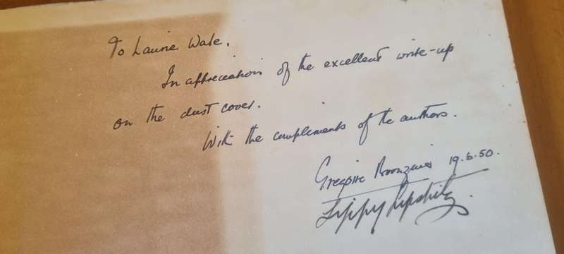 Wenning. SIGNED AND INSCRIBED BY Gregoire Boonzaier and Lippy Lipshitz to Laurie Wale
