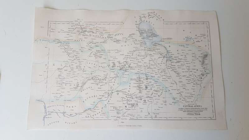 ORIGINAL 1856 MAP of Part of Central Africa ( includes Lake Chad, part of Nigeria)