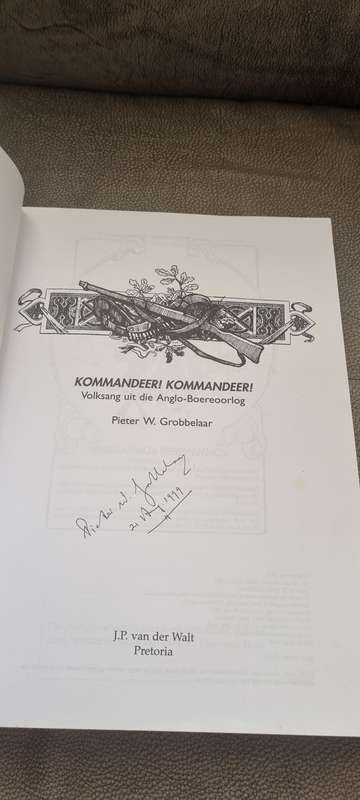 Kommandeer! Kommandeer! Volksang uit die Anglo-Boereoorlog. Lirieke en bladmusiek GETEKEN. Grobelaar