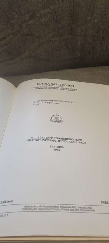 Ultima Ratio Regum. Artilleriegeskiedenis van Suid-Afrika Artillery History of South Africa Nothling