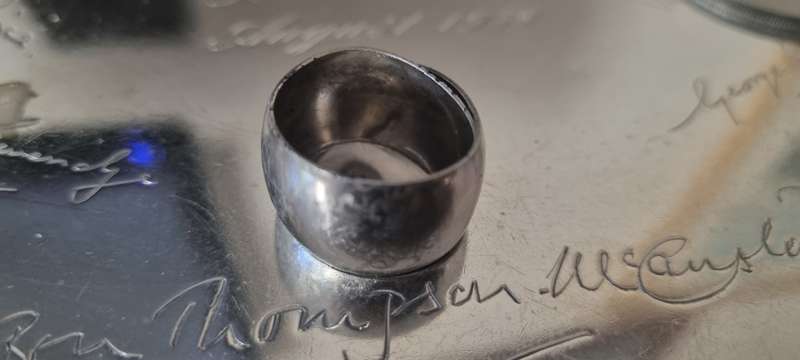 Hand made stainless steel wraparound hoop ring. ADJUSTABLE.