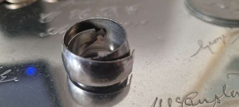 Hand made stainless steel wraparound hoop ring. ADJUSTABLE.