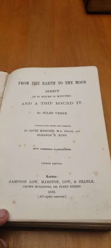 From the Earth to the Moon Direct in 97 hours 20 minutes: and a trip round it. 1875 !! Verne, Jules