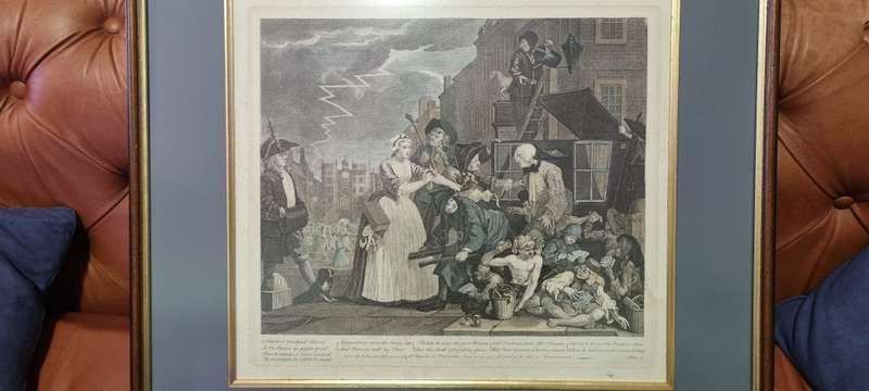 William Hogarth Original 1763 engraving! THE ARREST, RAKES PROGRESS