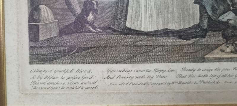 William Hogarth Original 1763 engraving! THE ARREST, RAKES PROGRESS
