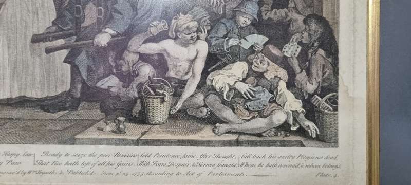 William Hogarth Original 1763 engraving! THE ARREST, RAKES PROGRESS