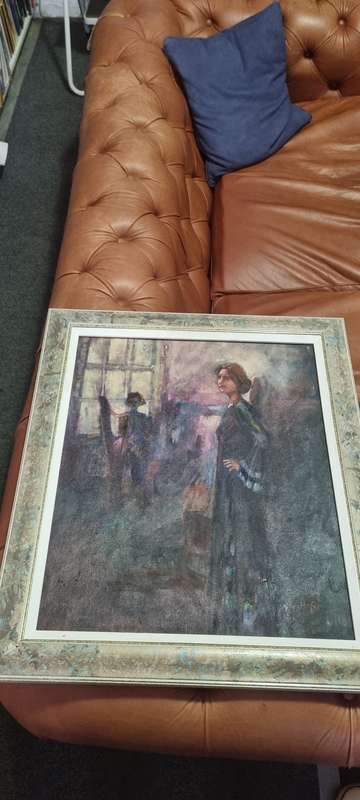 Yve Hofer. ORIGINAL OIL FRAMED. In the Studio
