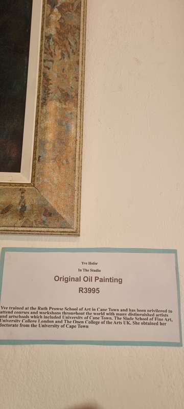 Yve Hofer. ORIGINAL OIL FRAMED. In the Studio