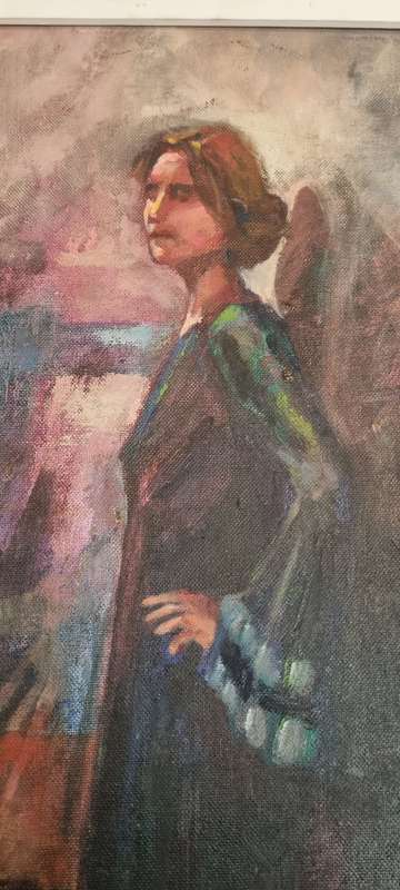 Yve Hofer. ORIGINAL OIL FRAMED. In the Studio
