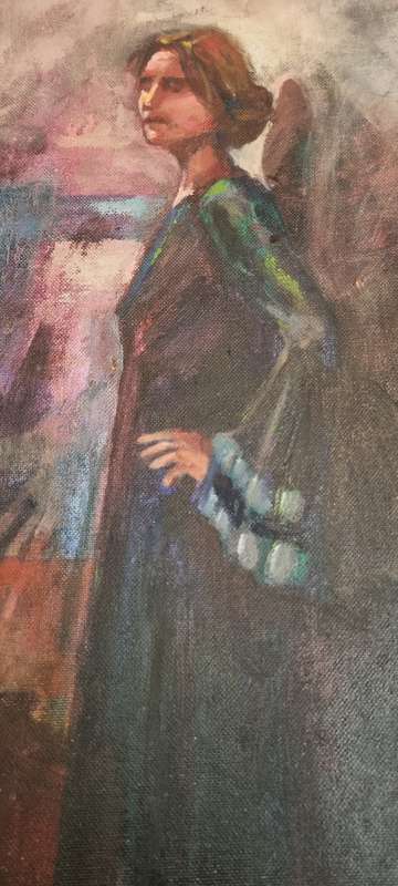 Yve Hofer. ORIGINAL OIL FRAMED. In the Studio