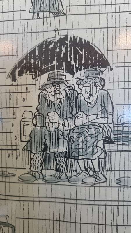 Tony Grogan. Cape Times Rugby Newlands cartoon with hand inscription and signature.