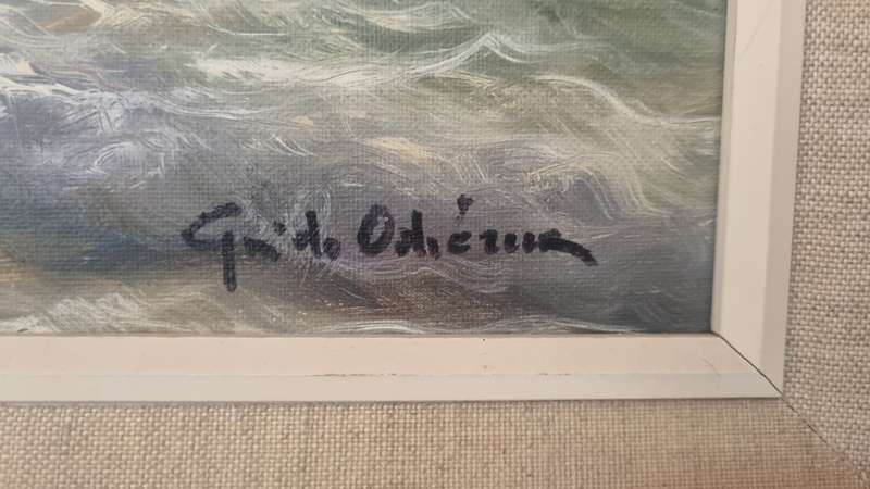 Guido Odierna ( 1913-1991). Italian coastal scene. Original Oil