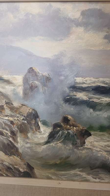 Guido Odierna ( 1913-1991). Italian coastal scene. Original Oil