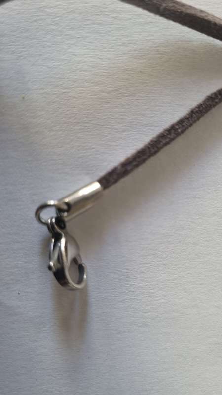 Birds singing all metal pendant leather necklace