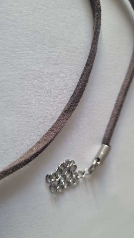 Birds singing all metal pendant leather necklace