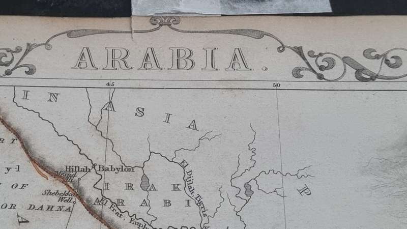 Arabia . ORIGINAL 1851 MAP, ILLUSTRATED. Drawn and Engraved by Rapkin.