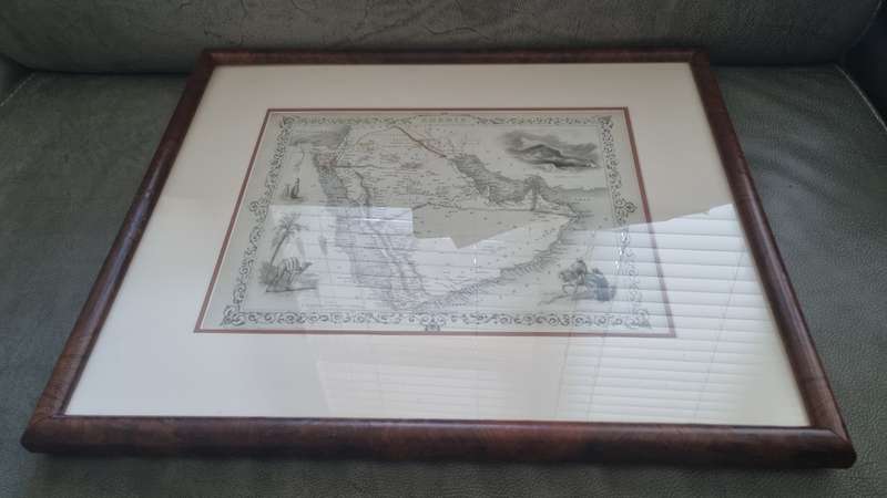 Arabia . ORIGINAL 1851 MAP, ILLUSTRATED. Drawn and Engraved by Rapkin.