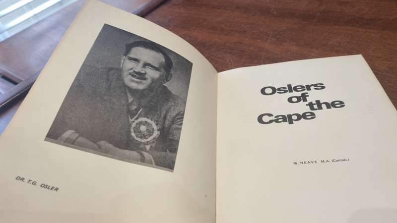 Oslers of the Cape BY  Neave, M. VERY SCARCE