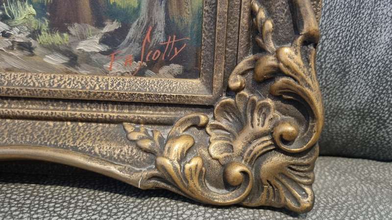 Titta Fasciotti (1927-1993). Stellenbosch Mountains . Original Oil in original ornate FRAME!