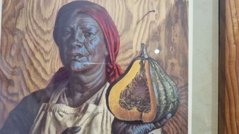 Tretchikoff Pumpkin Seller Original 1952 Raised Plate Framed in Matching  Solid Wood