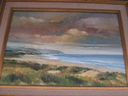 Marge Maggs Eatwell (1940- ) Coastline at Willderness Original Oil on Canvas, Framed.