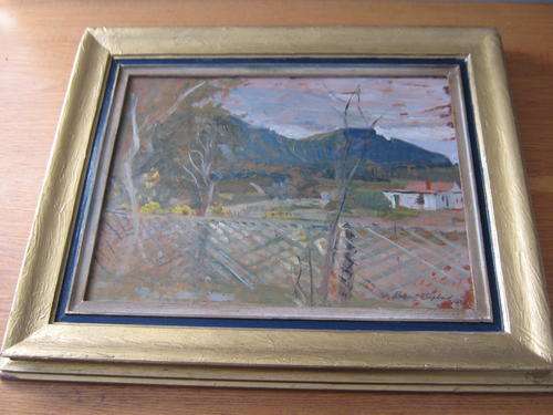 Rupert Norman Shephard (1909-1992 ) . View of Devils Peak Cape Town Oil with painted Frame!