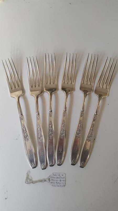 Silver Plated Dinner Forks. Set of Six. 1847 Rogers Brothers. Sheffield.
