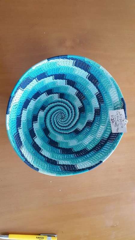 Mulitcoloured Wire Fruit Basket. NEW AND HAND MADE.  Exquisite Artistry. From Limpopo.