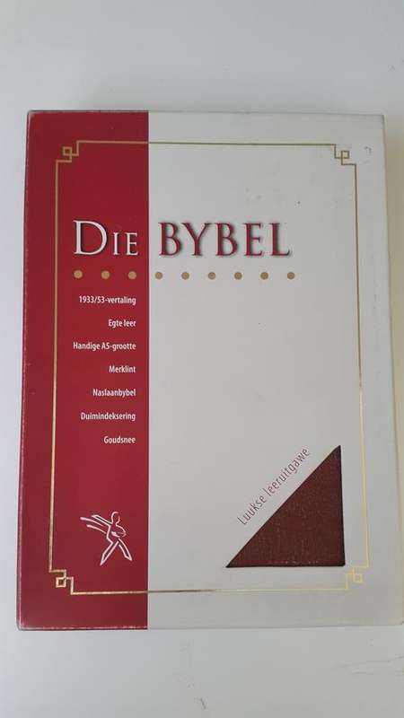Die Bybel. Luukse Leeruitgawe. 1933/53 vertaling.  NUUT in boks.
