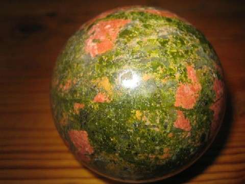 Unakite  Stone Ball Hand Crafted Solid Pink Feldspar and Green Epidote