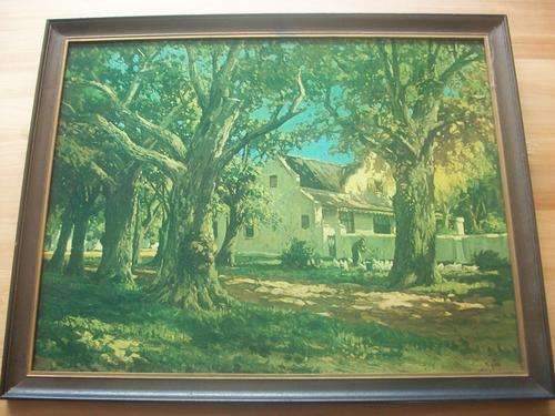 Tinus de Jongh Framed Print of Steenberg Tokai Cape Town in excellent condition. REDUCED.