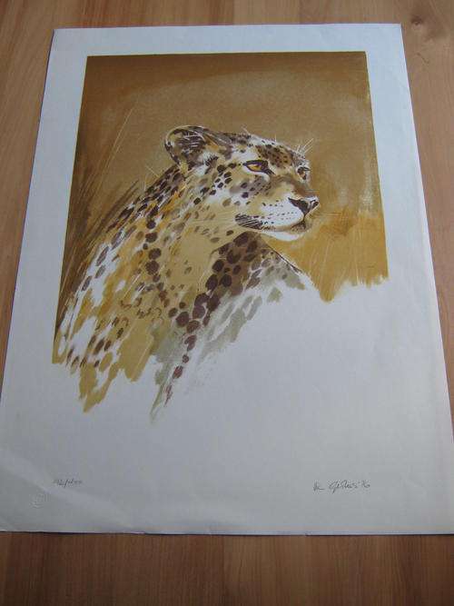 Cheetah by Vic Guhrs - top African wildlife artist. Limited hand signed and numbered lithograph