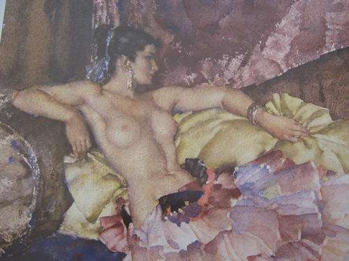 William Russell Flint. Reclining Nude. Numbered 548/ 850 and with blindstamp. REDUCED.