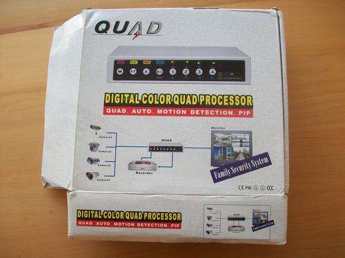 Quad Digital Color Quad Processor for CCTV . Quad Auto Motion Detection PIP. Model QC-204M PAL/NTSC