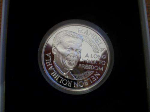 Nelson Mandela Pure Silver Medallion Nobel Peace Prize Mint of Norway! Proof! 999 Ag