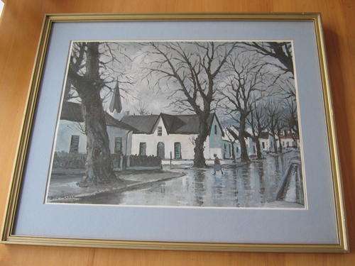 Don Madge framed lithographic print - Rainy Cape Street Scene.