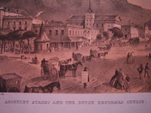 Cape Town Adderley Street with Table Mountain by Thomas Bowler. Low start. NEW PRINT!